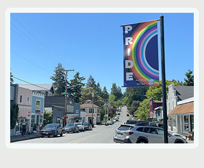 Pride banner in Langley
